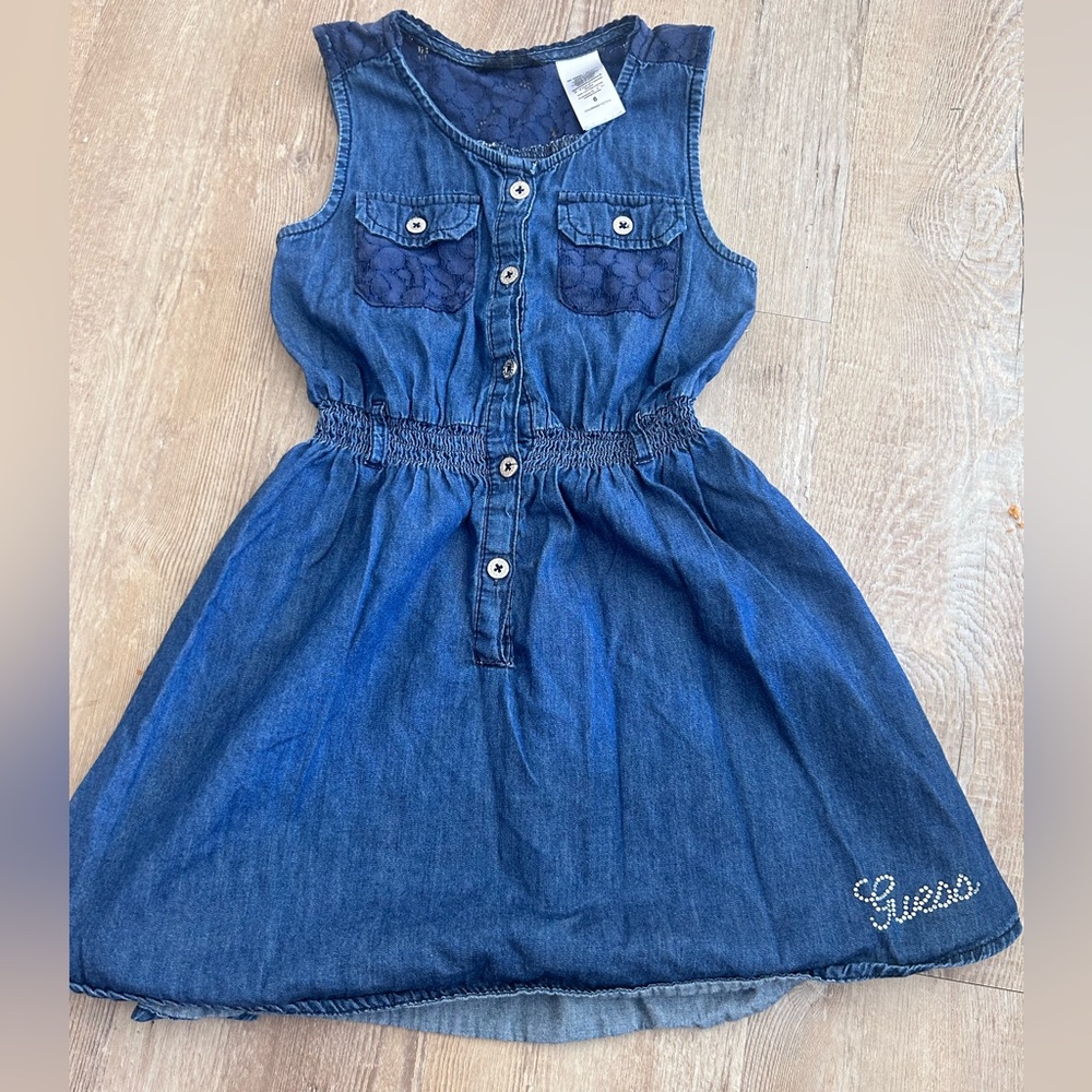 Blue Denim guess Buttoned Sleeveless Sundress